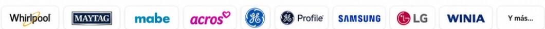 Whirlpool, Maytag, Mabe, Acros, GE, Profile, Samsung, LG y Winia